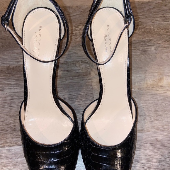 NWT Elie Tahari Betty Sandal Black Snake size 10 US.                 (Q) - Picture 4 of 13